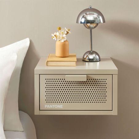 Table de chevet murale PANTONE métal taupe 40cm