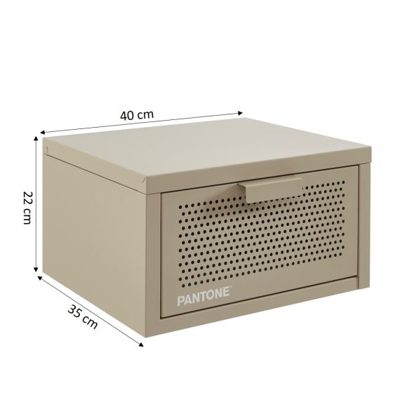 Table de chevet murale PANTONE métal taupe 40cm