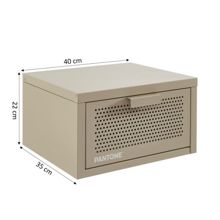 Table de chevet murale PANTONE métal taupe 40cm