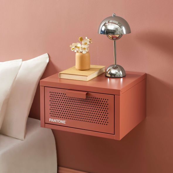 Table de chevet murale PANTONE métal terracotta 40cm