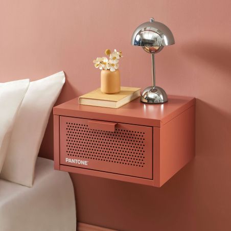 Table de chevet murale PANTONE métal terracotta 40cm