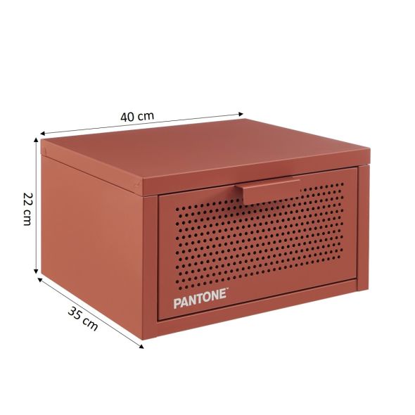 Table de chevet murale PANTONE métal terracotta 40cm