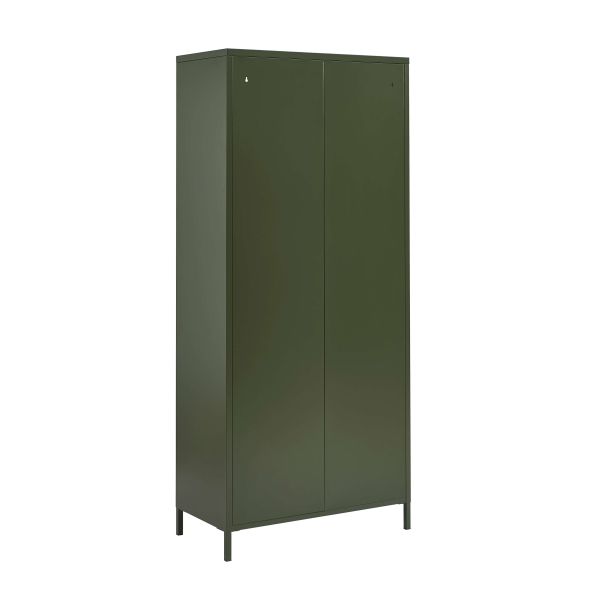 Vaisselier PANTONE en verre cannelé et métal vert olive h180cm