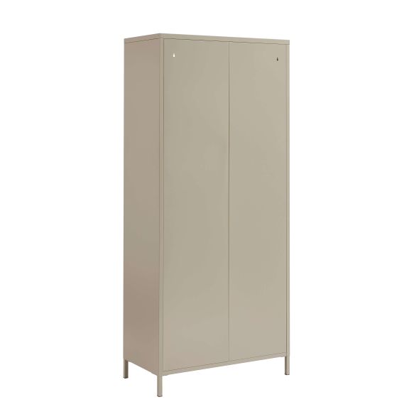 Vaisselier PANTONE en verre cannelé et métal taupe h180cm