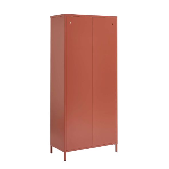 Vaisselier PANTONE en verre cannelé et métal terracotta h180cm