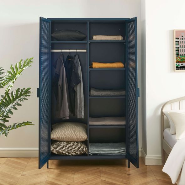 Armoire PANTONE métal bleu nuit 2 portes