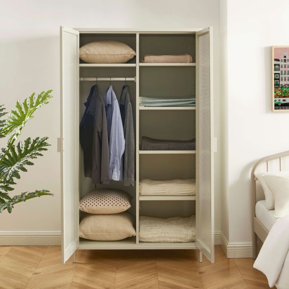 Armoire PANTONE métal beige sable 2 portes