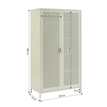 Armoire PANTONE métal beige sable 2 portes