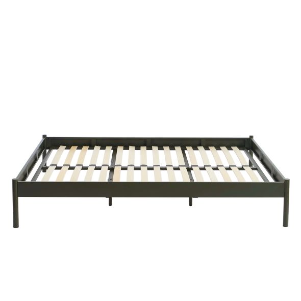 Lit PANTONE 140x190 métal vert olive sommier inclus