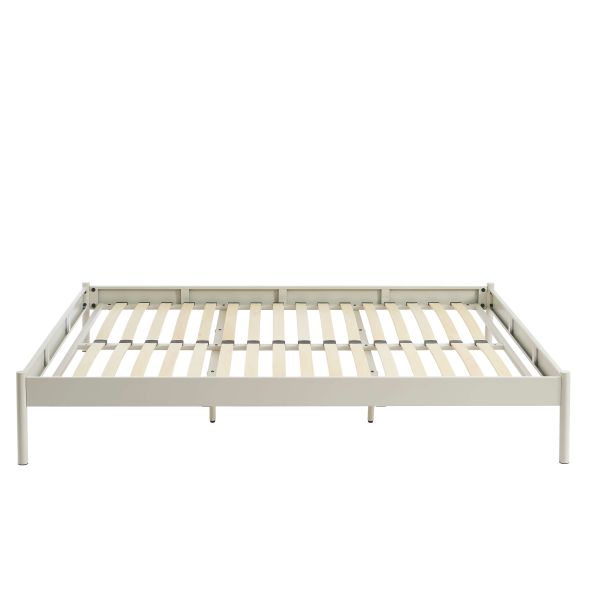 Lit PANTONE 140x190 métal beige sable sommier inclus