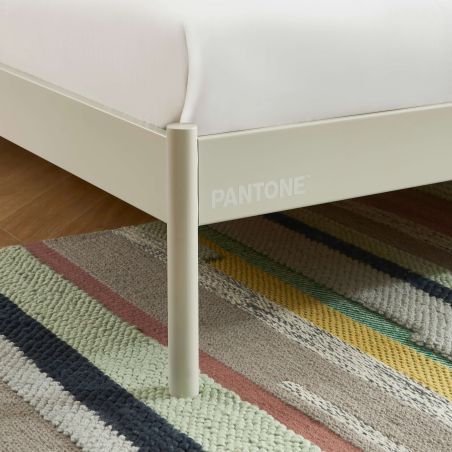 Lit PANTONE 140x190 métal beige sable sommier inclus