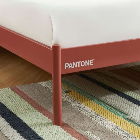 Lit PANTONE 140x190 métal terracotta sommier inclus