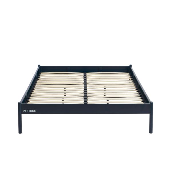 Lit PANTONE 140x190 métal bleu nuit sommier inclus