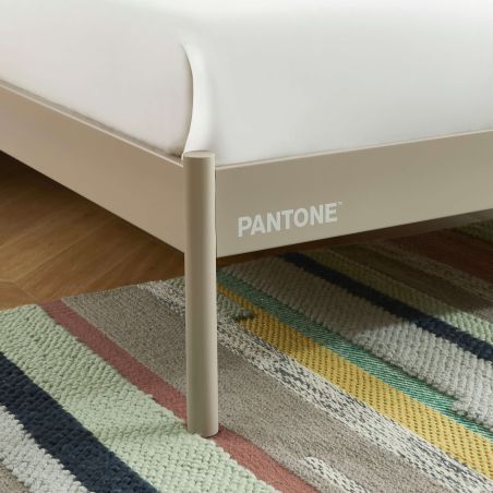 Lit PANTONE 140x190 métal taupe sommier inclus