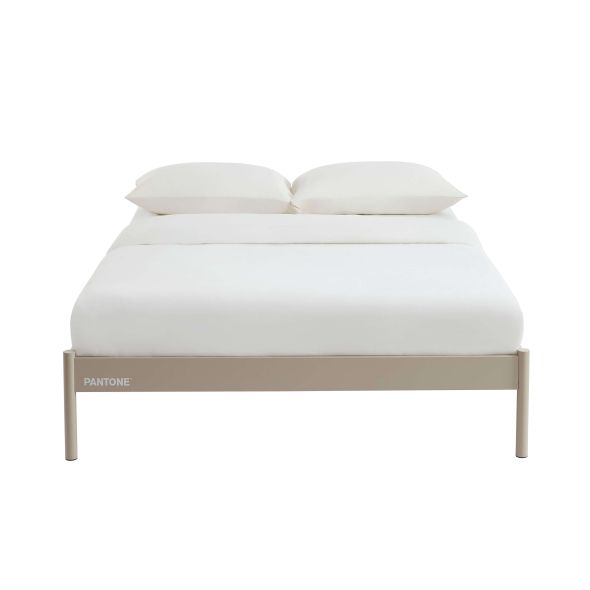 Lit PANTONE 140x190 métal taupe sommier inclus