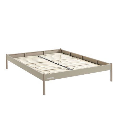 Lit PANTONE 140x190 métal taupe sommier inclus