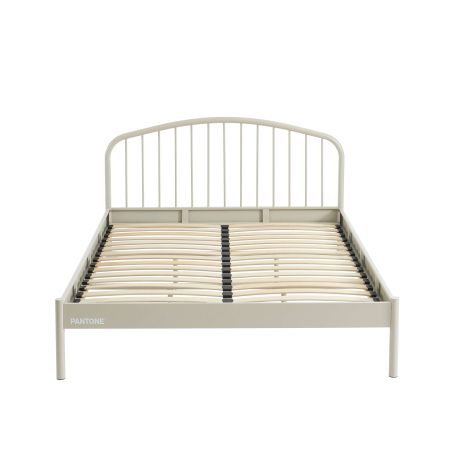 Lit PANTONE 140x190 métal beige sable sommier inclus