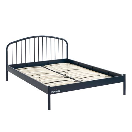 Lit PANTONE 140x190 métal bleu nuit sommier inclus