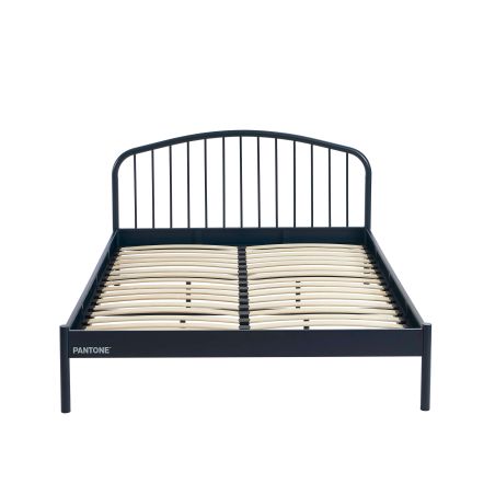 Lit PANTONE 140x190 métal bleu nuit sommier inclus