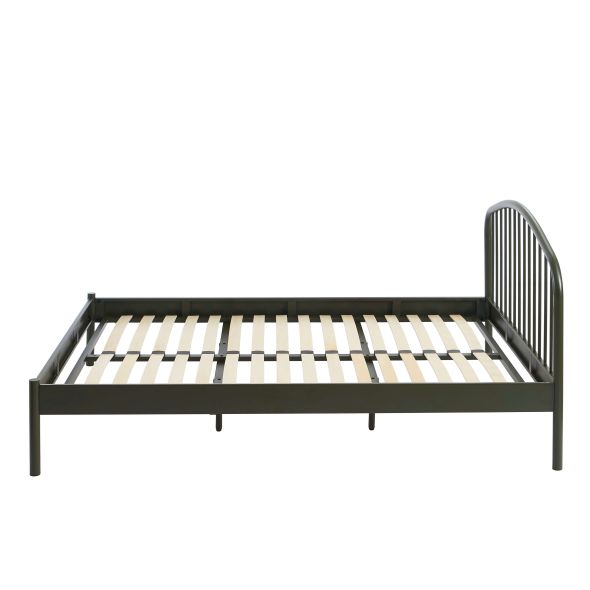 Lit PANTONE 140x190 métal vert olive sommier inclus