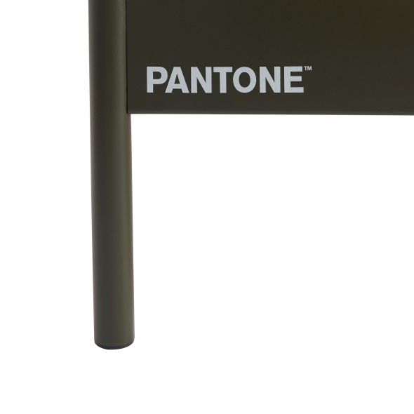 Lit PANTONE 140x190 métal vert olive sommier inclus