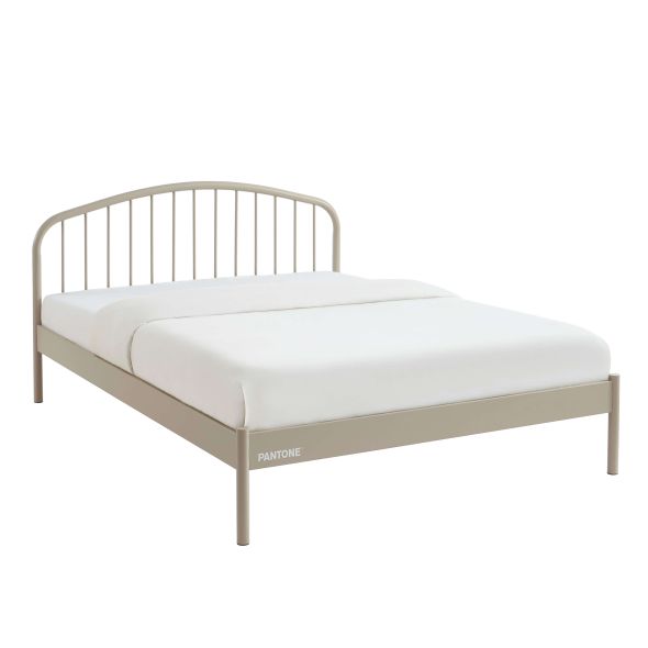 Lit PANTONE 140x190 métal taupe sommier inclus