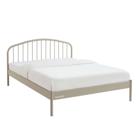Lit PANTONE 140x190 métal taupe sommier inclus