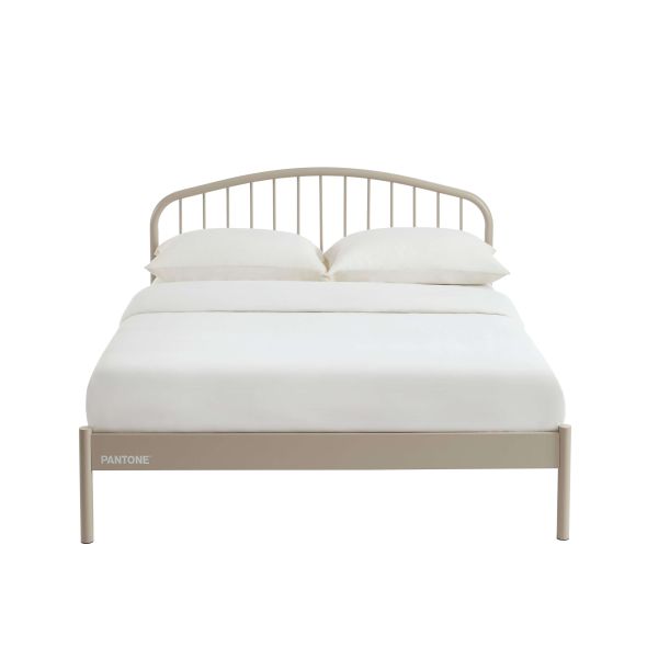 Lit PANTONE 140x190 métal taupe sommier inclus