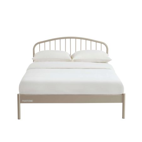 Lit PANTONE 140x190 métal taupe sommier inclus