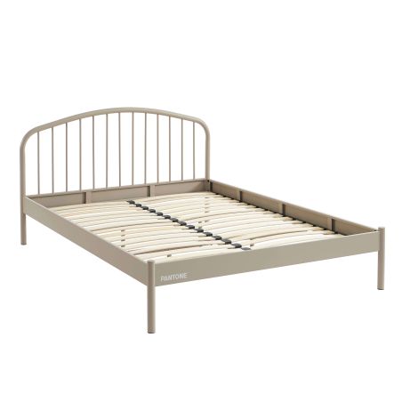 Lit PANTONE 140x190 métal taupe sommier inclus