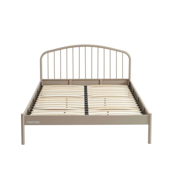 Lit PANTONE 140x190 métal taupe sommier inclus