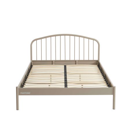 Lit PANTONE 140x190 métal taupe sommier inclus