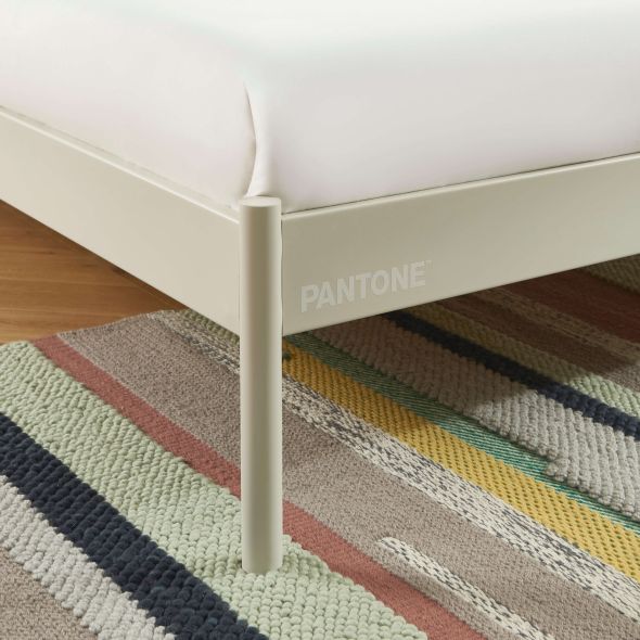Lit PANTONE 160x200 métal beige sable sommier inclus