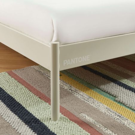Lit PANTONE 160x200 métal beige sable sommier inclus