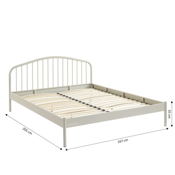 Lit PANTONE 160x200 métal beige sable sommier inclus