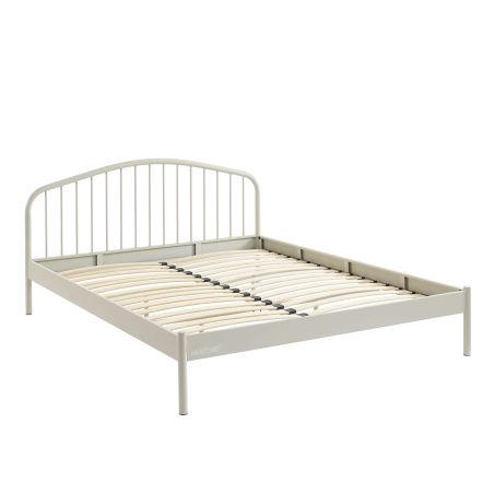 Lit PANTONE 160x200 métal beige sable sommier inclus