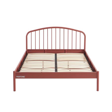Lit PANTONE 140x190 métal terracotta sommier inclus