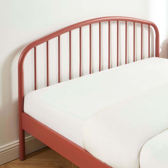 Lit PANTONE 140x190 métal terracotta sommier inclus