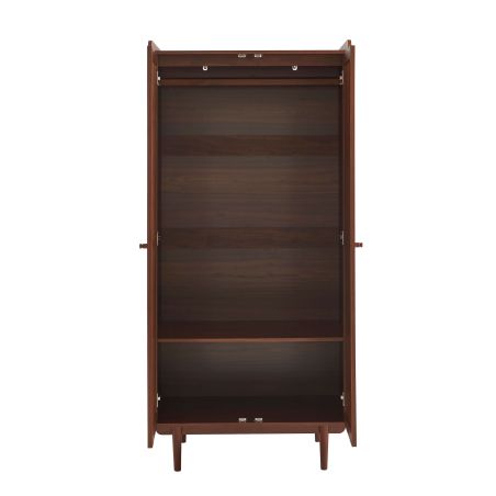 Armoire LEON noyer et cannage 2 portes h190cm