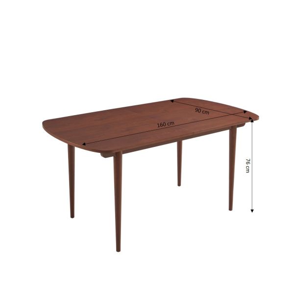 Table extensible LEON noyer 160 à 200cm