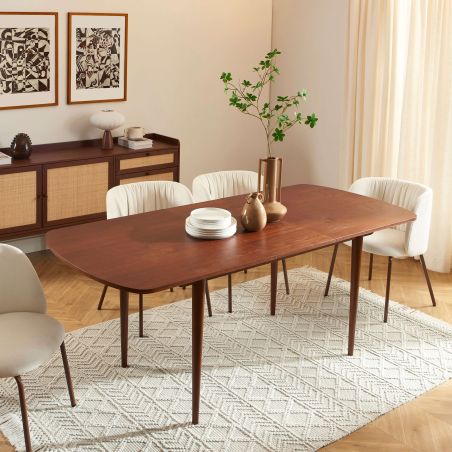 Table extensible LEON noyer 160 à 200cm