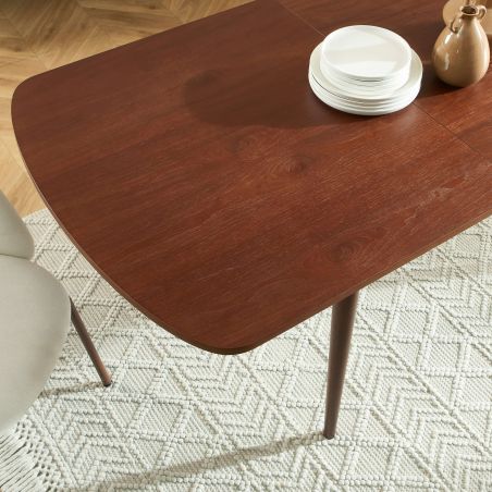 Table extensible LEON noyer 160 à 200cm