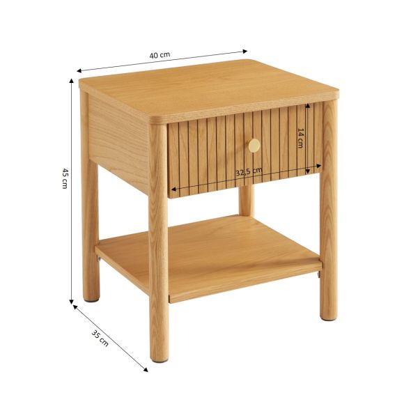 Table de chevet CLEO placage chêne