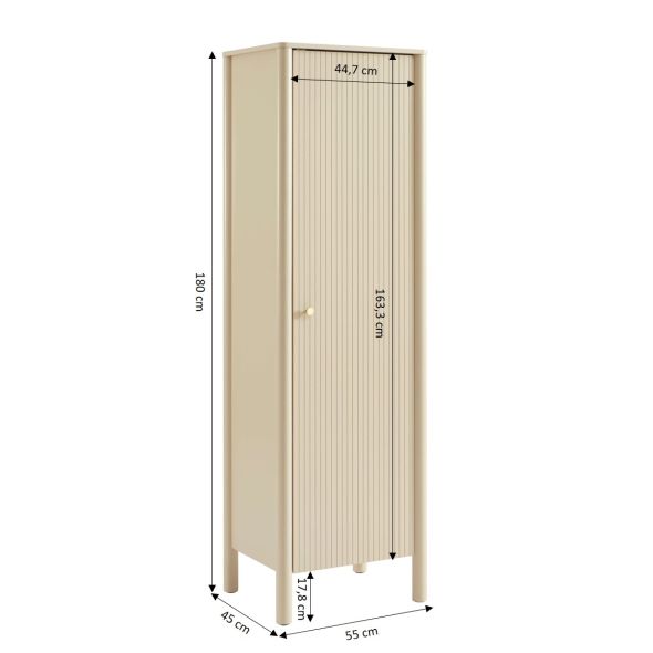 Armoire CLEO laqué beige 1 porte