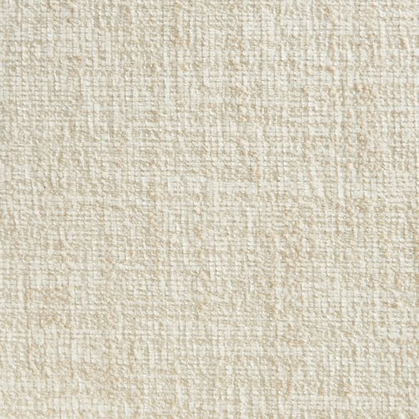 Lot de 2 chaises SERENA tissu chenille écru et pieds métal marron