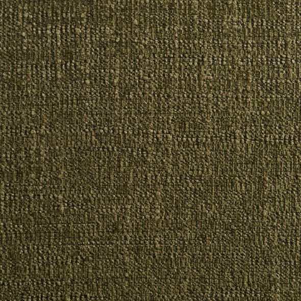 Lot de 2 chaises SERENA tissu chenille vert et pieds métal marron