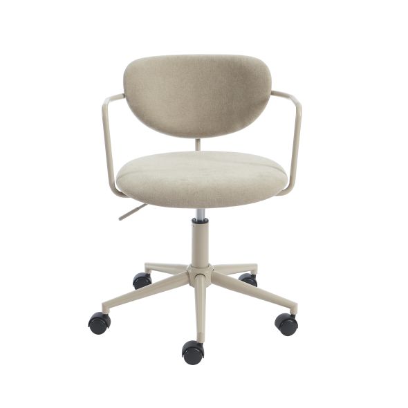 Chaise de bureau PANTONE tissu taupe avec roulettes