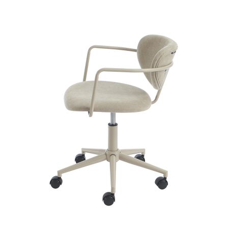 Chaise de bureau PANTONE tissu taupe avec roulettes