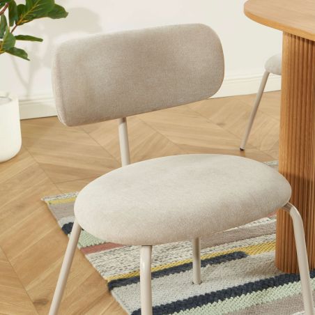 Lot de 2 chaises PANTONE tissu et pieds métal taupe