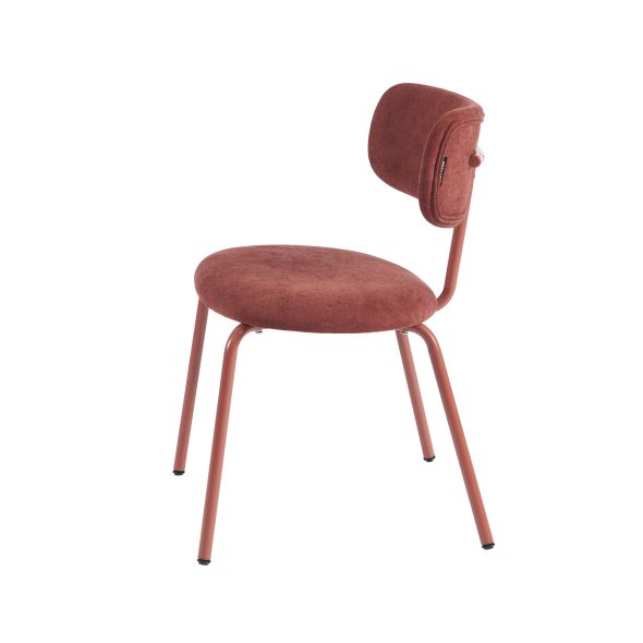Lot de 2 chaises PANTONE tissu et pieds métal terracotta